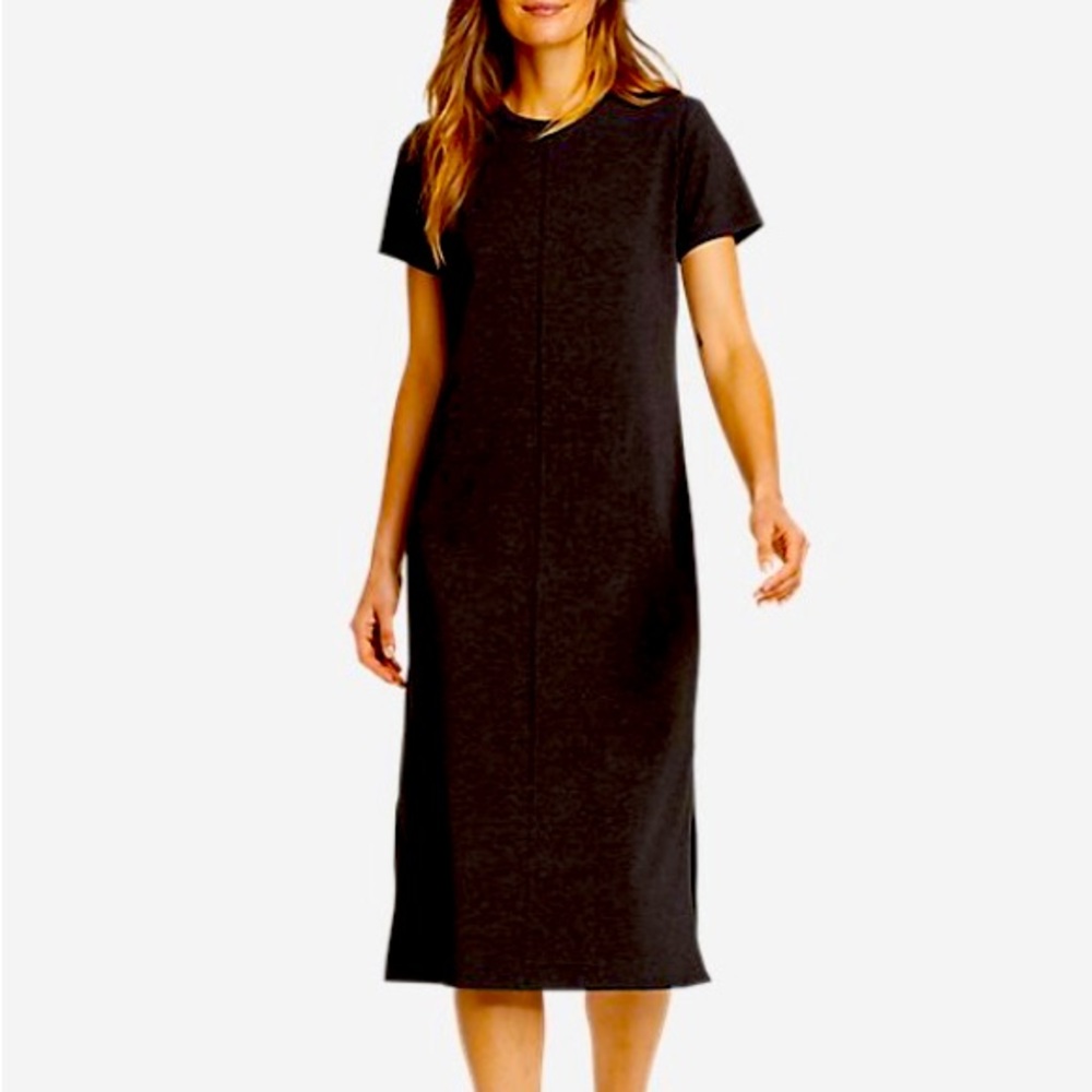 Eddie Bauer Size Large Black Mid Length Sweater Dress